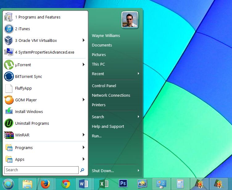 windows 8 start menu classic