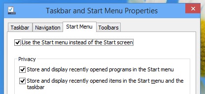 Enable the Start screen in Windows 10