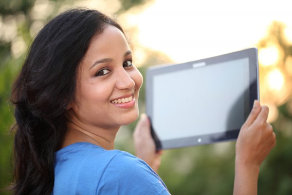 Lady with tablet