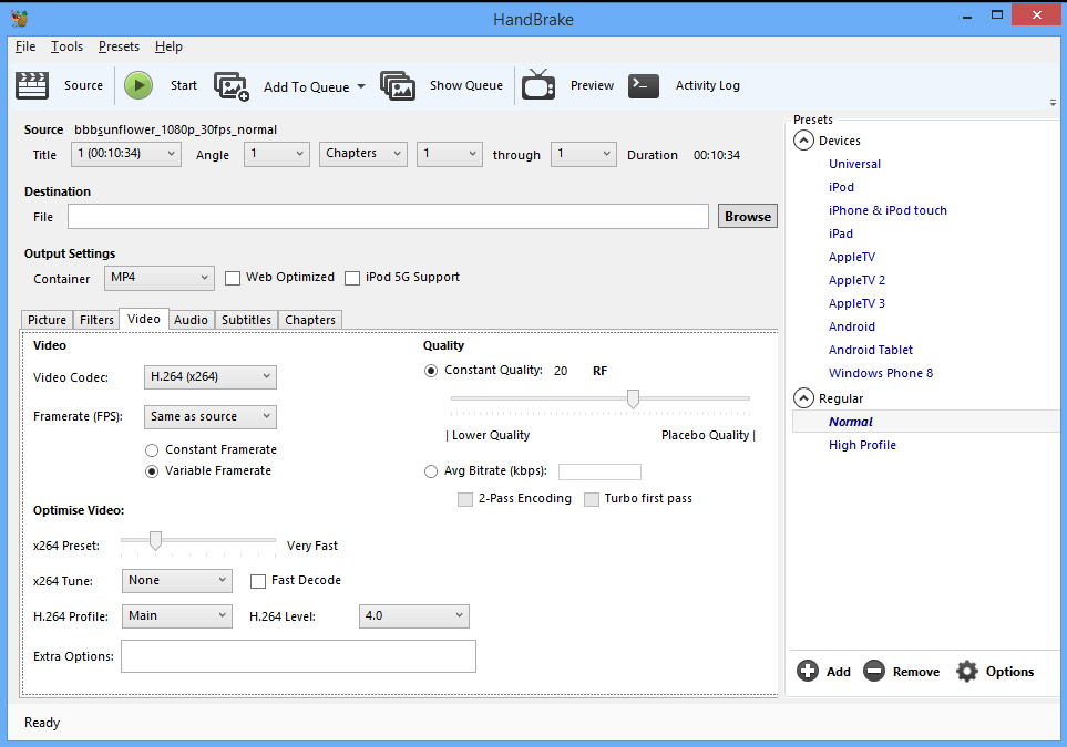 super preset handbrake software