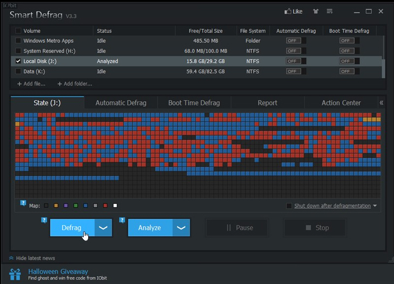 defragging windows 10