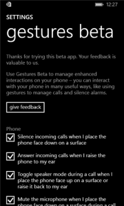 Gestures beta Windows Phone Lumia