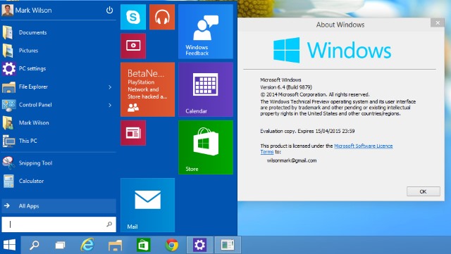 upgrading to windows 10 technical preview