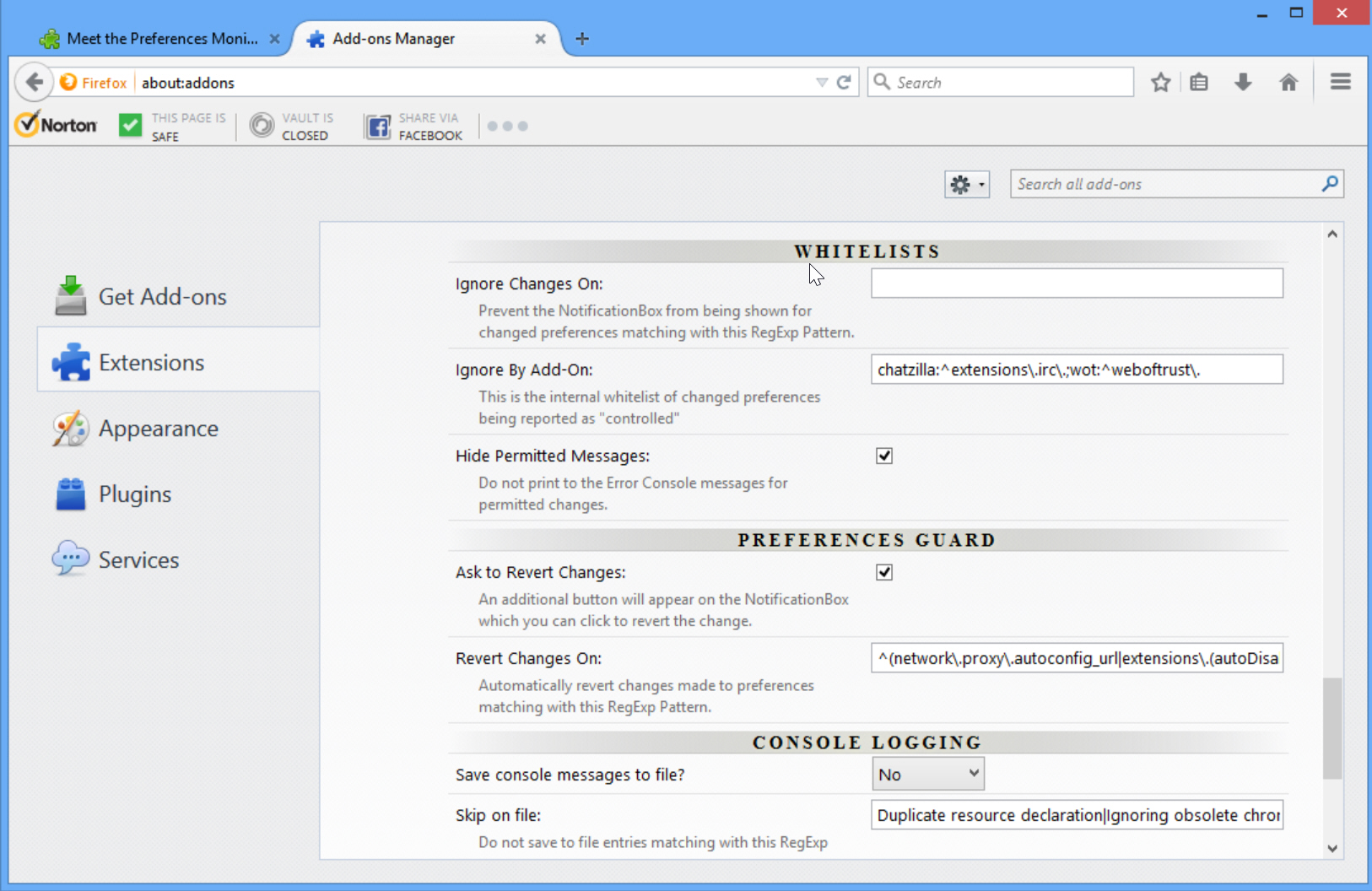 Preferences Monitor