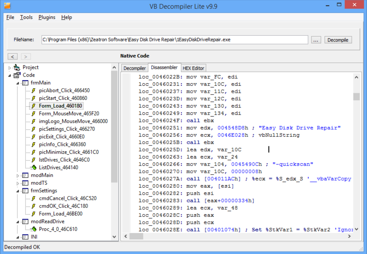 VB Decompiler