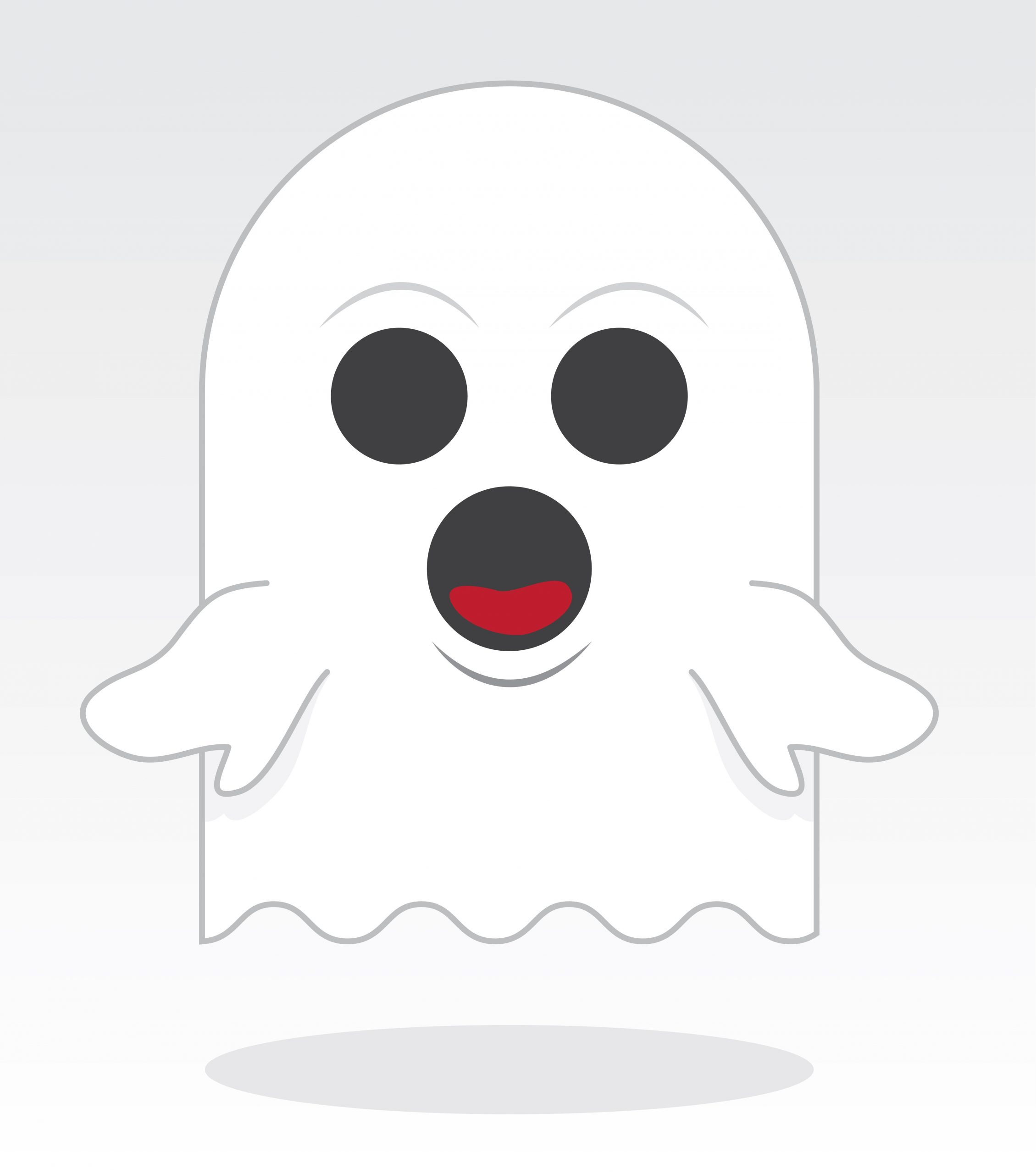 Gghost. Ghost character. Картинка человечка с большим открытым ртом приведение. Милый призрак без рта.