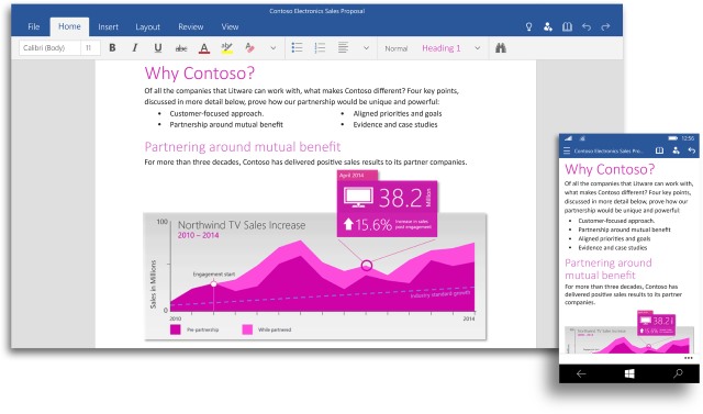 Microsoft shows off Office for Windows 10 screenshots and reveals Office 2016 plans