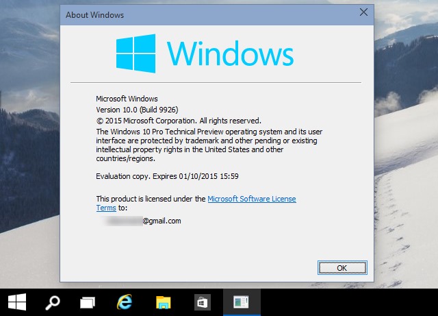 windows 10 build 9926