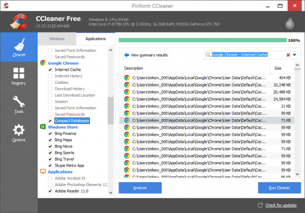 deos ccleaner clean chrome download