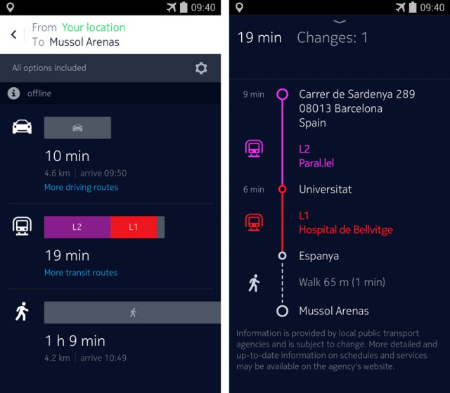 Nokia HERE Android routing