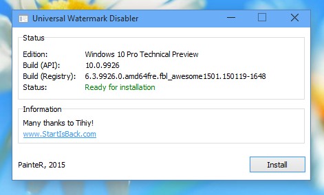 remove windows 10 pro insider preview watermark