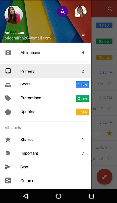 Gmail Unified Inbox Android 1