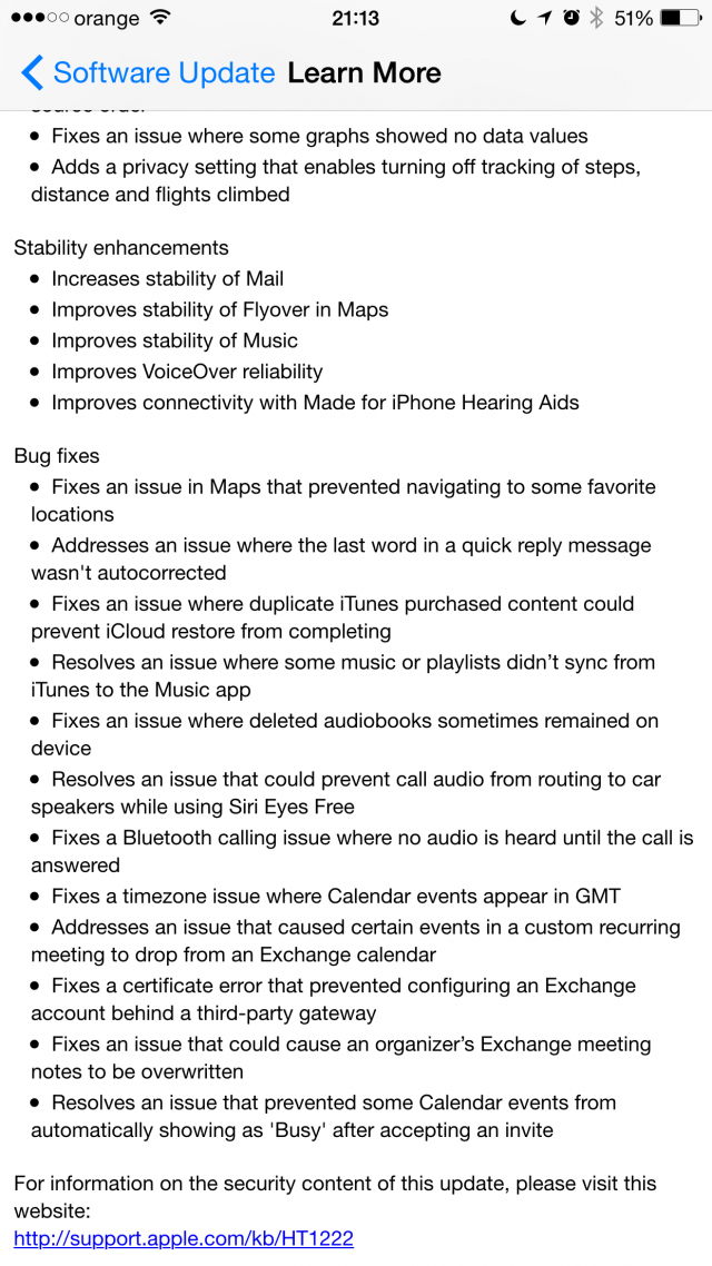 iOS 8.2 changelog 2:2