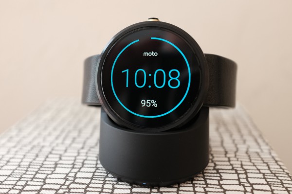 Moto 360 Docked