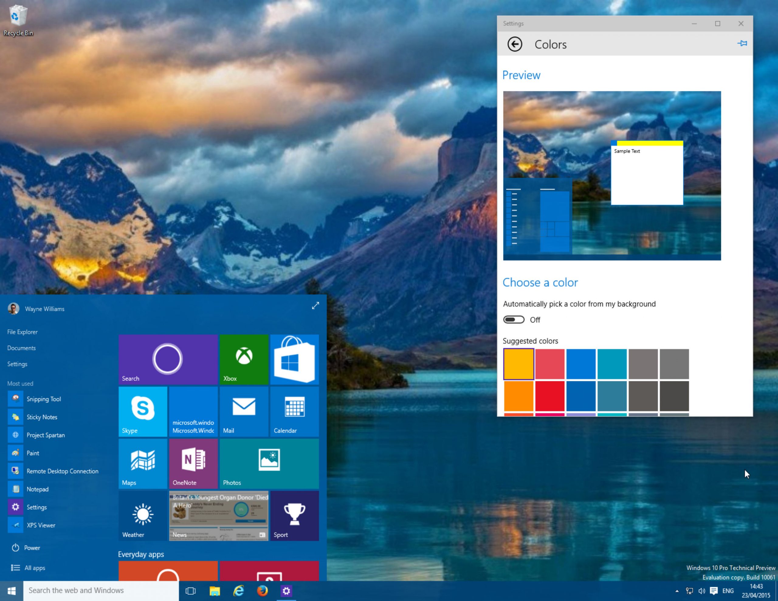 Start menu customization