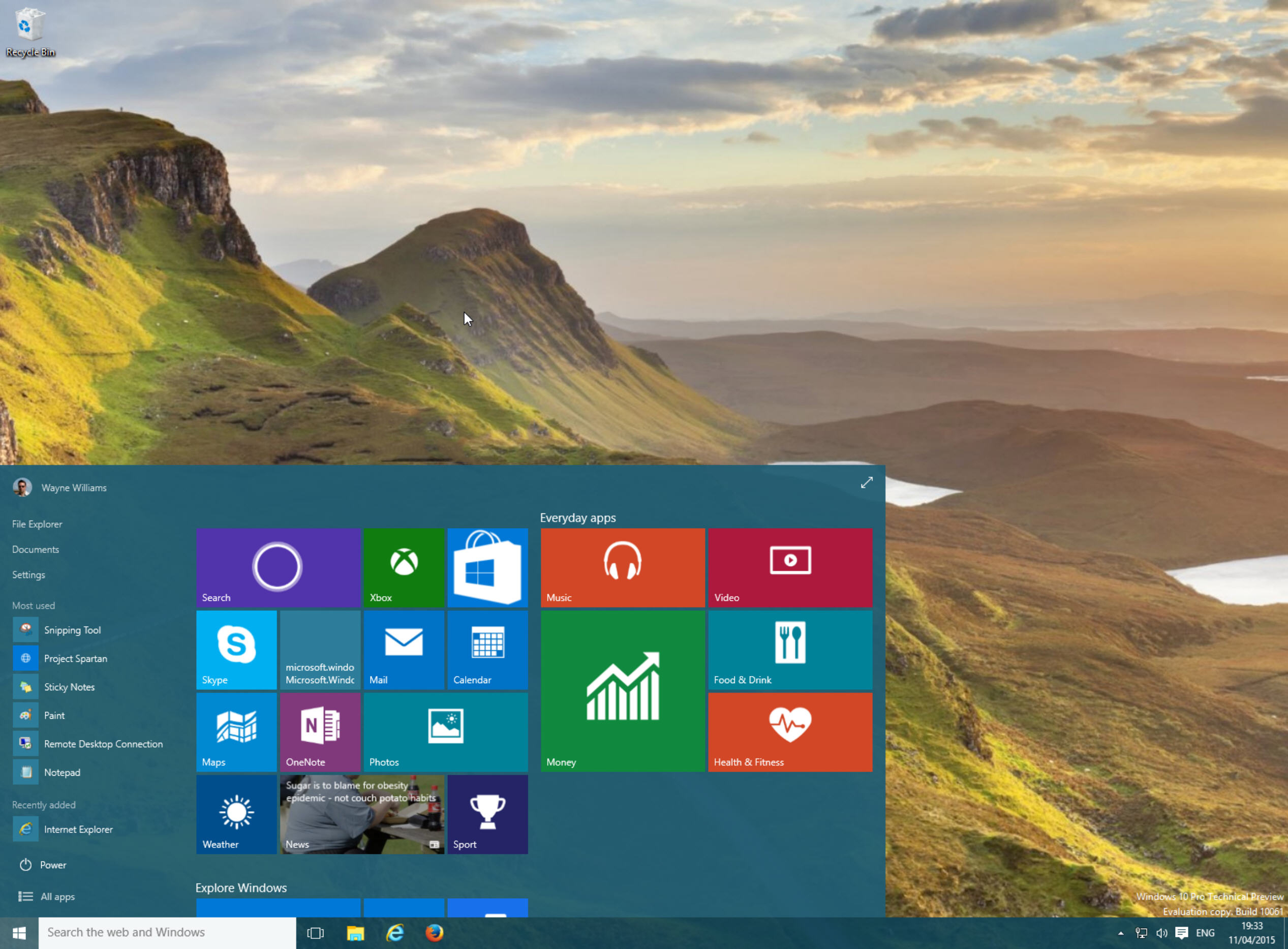 Start menu new