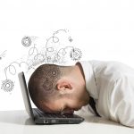 Head on laptop