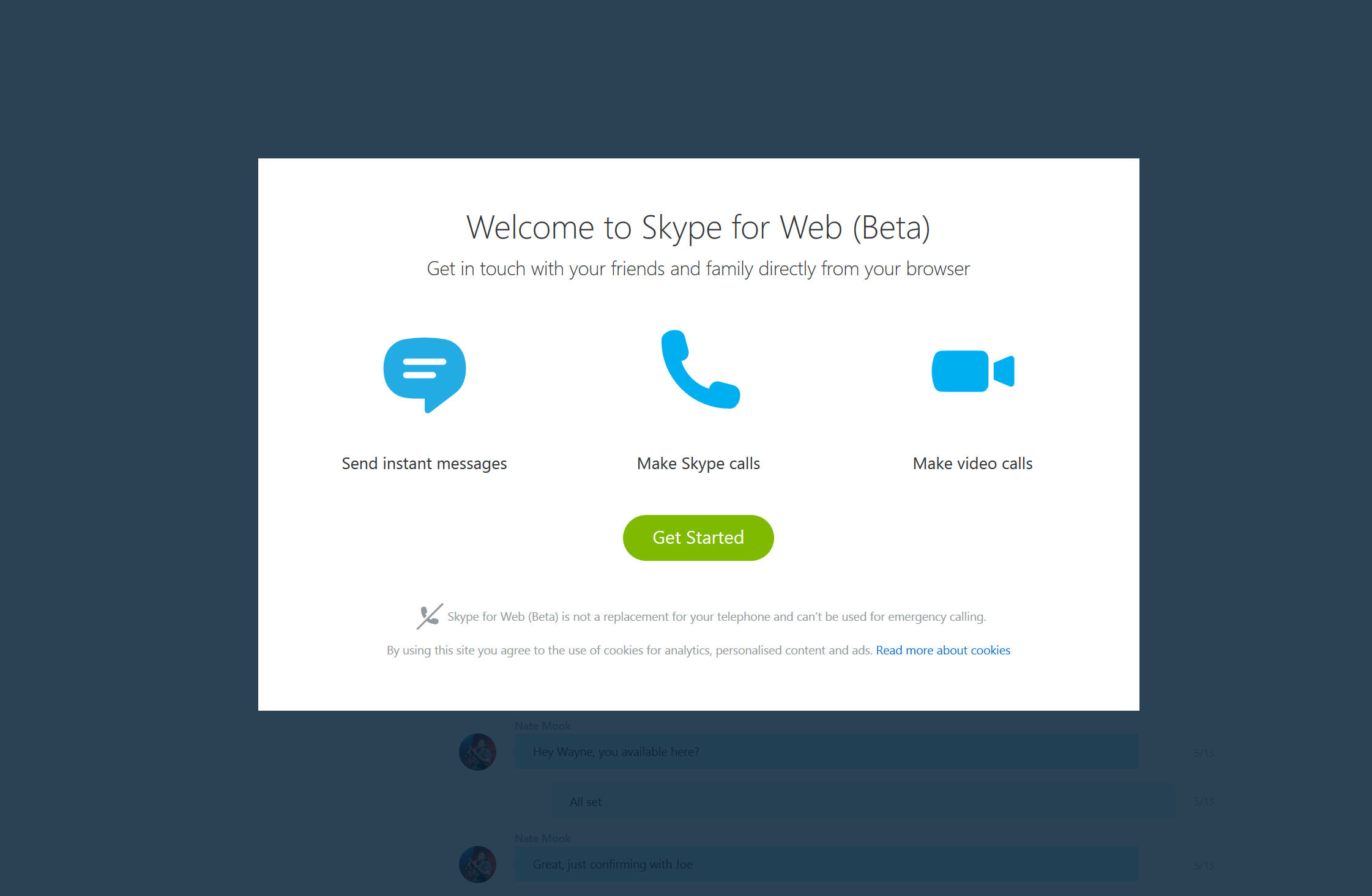 skype in browser group chat