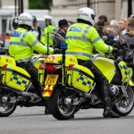 Two London Police officers riding their BMW pursuit bikes/motorcycles