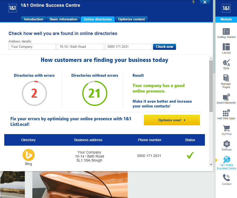 1&1 Online Success Centre