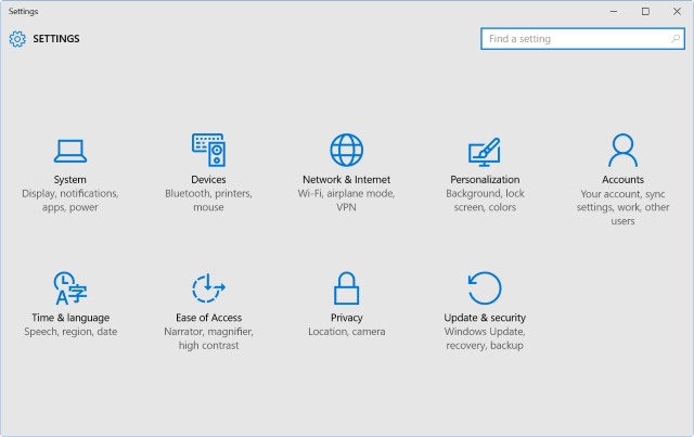 keyboard shortcut for settings windows 10