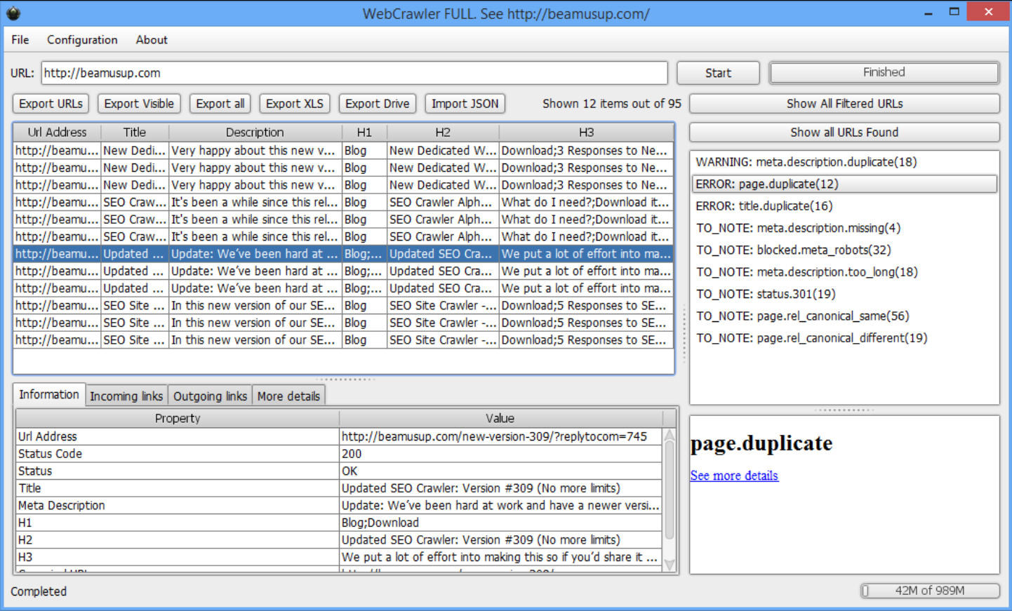 More limits. Программа webcrawler. SEO Crawler программа ОС. Update description. List Crawler.