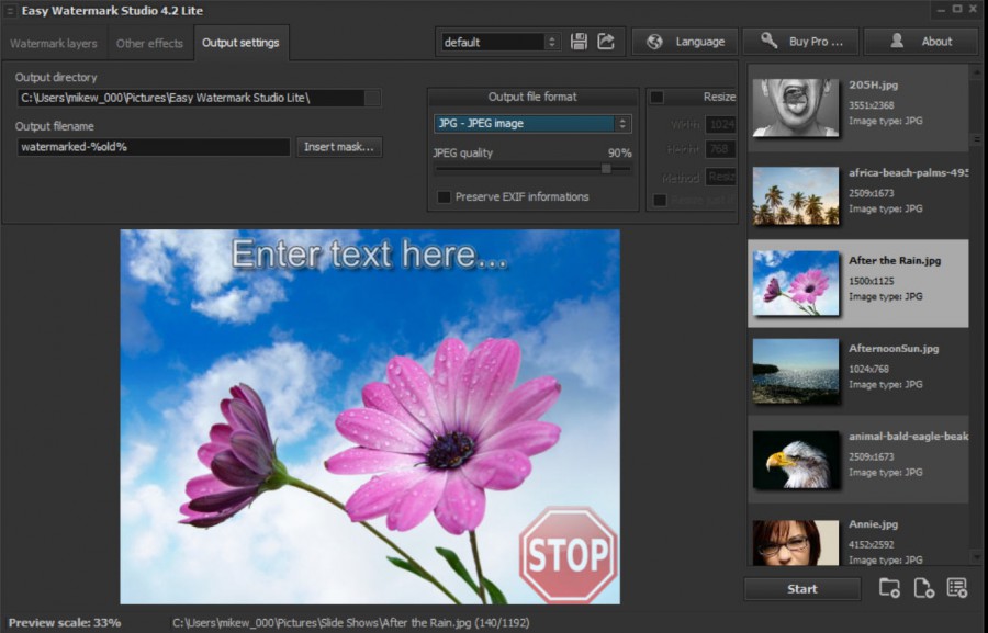 Protect your digital images with Easy Watermark Studio Lite