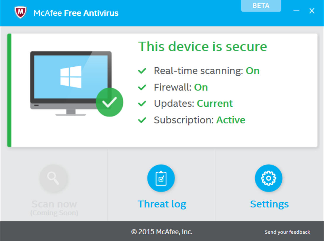 McAfee releases first McAfee Free Antivirus beta