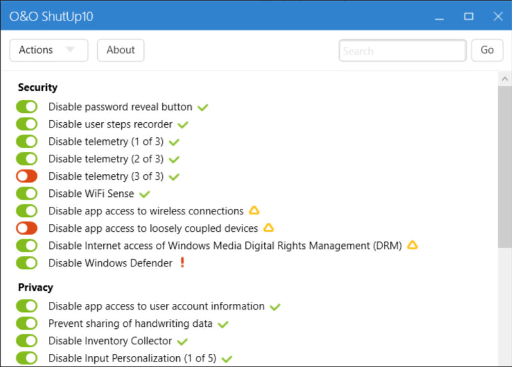 Lock down Windows 10's privacy settings with O&O ShutUp10