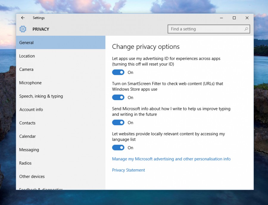 Stay in control of your privacy in Windows 10