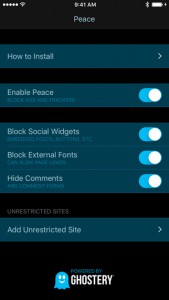 Friedens-Werbeblocker iOS 9