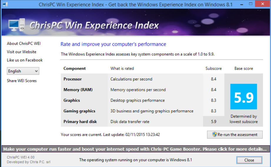 what is a good windows experience index score