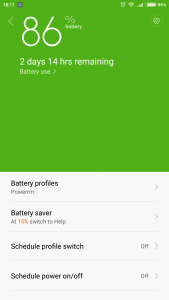 Xiaomi Mi4c MIUI 7 Battery profiles