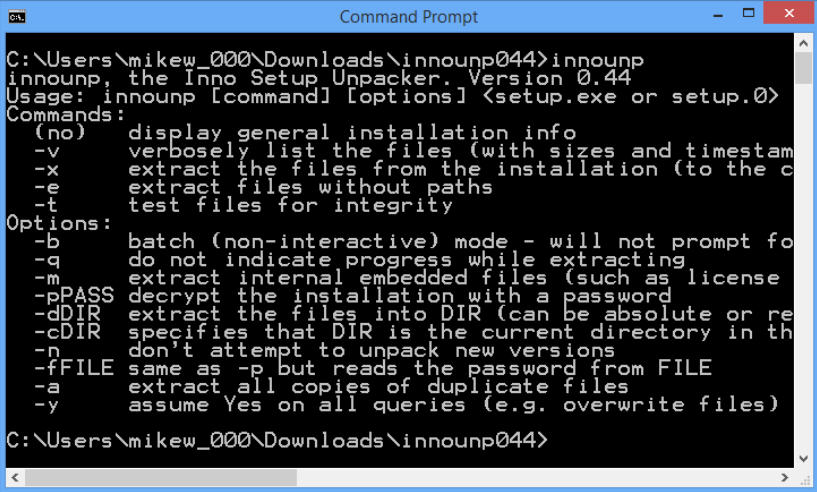 extract zip command line windows 10