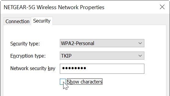 windows 10 wifi password show ethernet