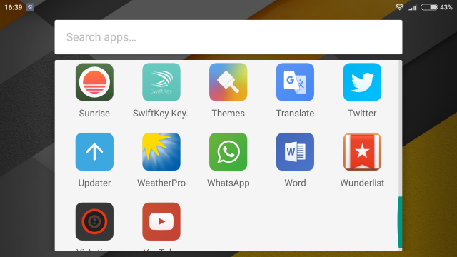 Google Now launcher app drawer lanscape