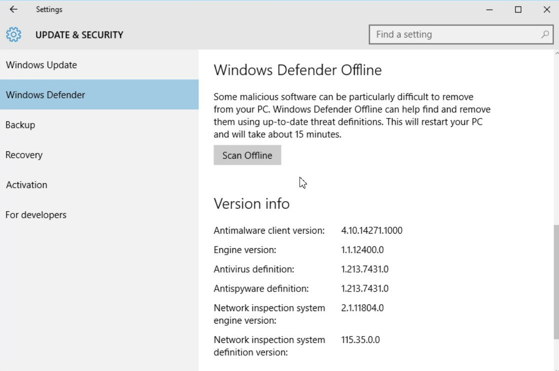 for ipod instal Windows Defender Offline