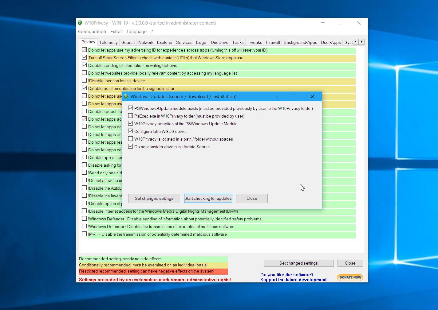 shutup10 vs w10privacy