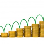 Arrow and money staircase increase rise cash