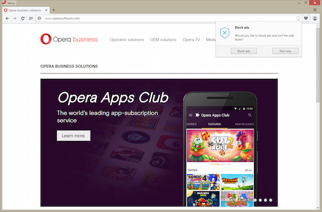 Opera's Gaming Browser Adds a Built-In Game