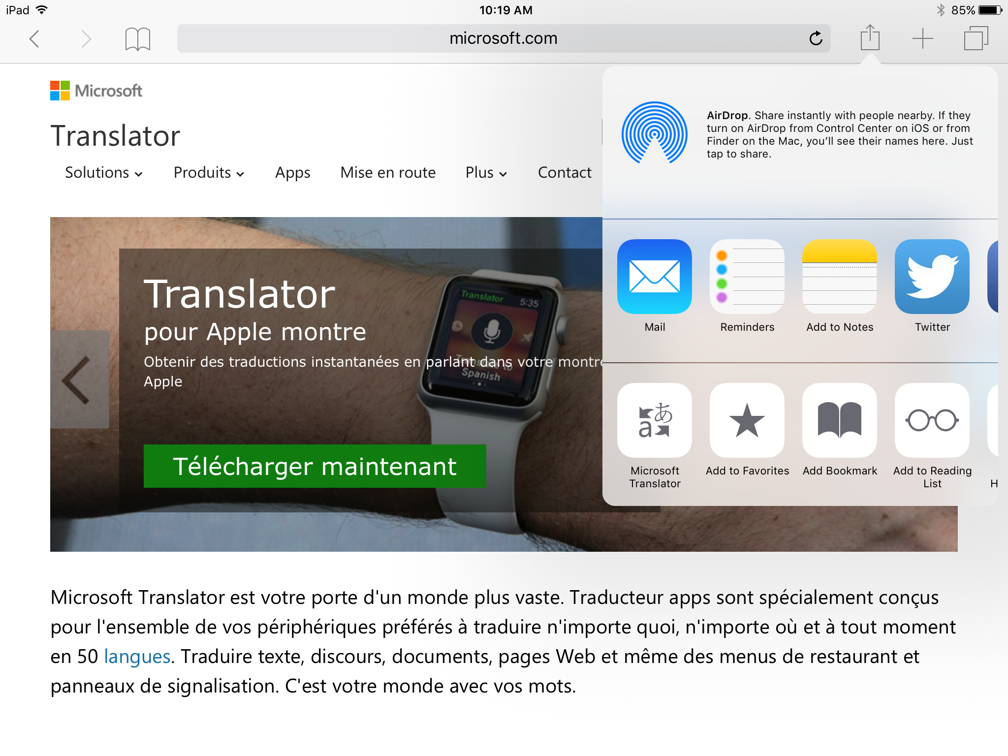 translator extension for safari