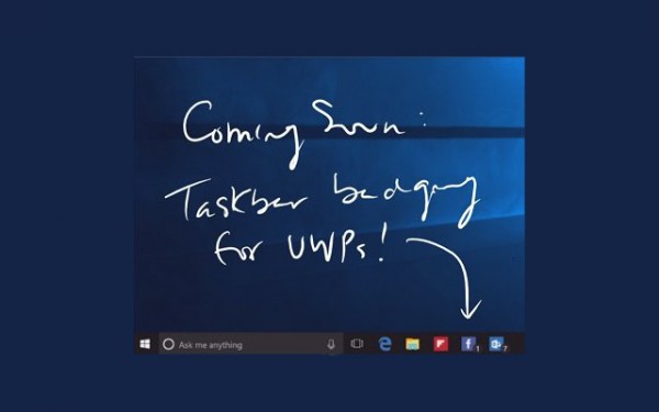 Windows 10 Anniversary Update to bring badge notifications to the taskbar