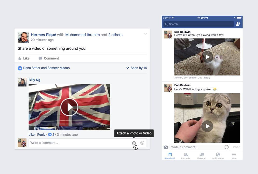 Facebook gets video commenting here
