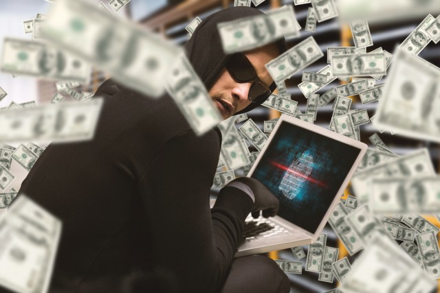 Hacker money laptop