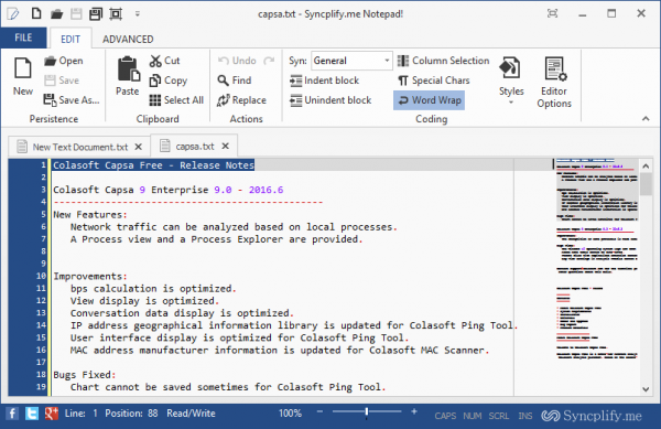 mircrosofts plain text editor