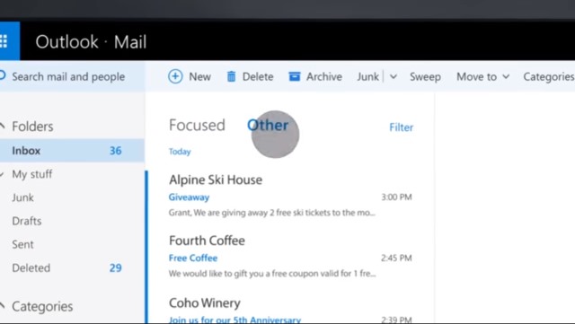 turn on focused inbox in outlook 2016 mac for merged inbox