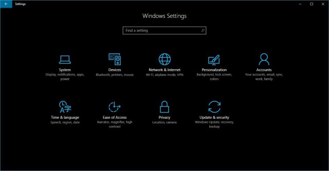 Windows 10 Anniversary Update Dark Theme Settings
