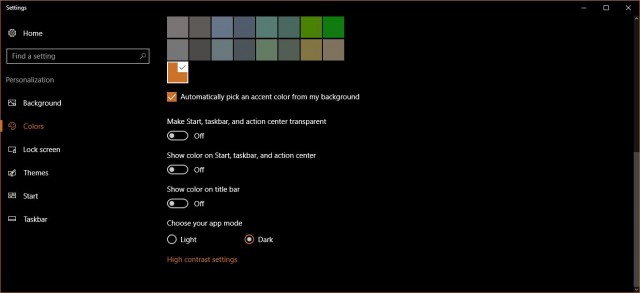 Windows 10 Anniversary Update Dark Theme