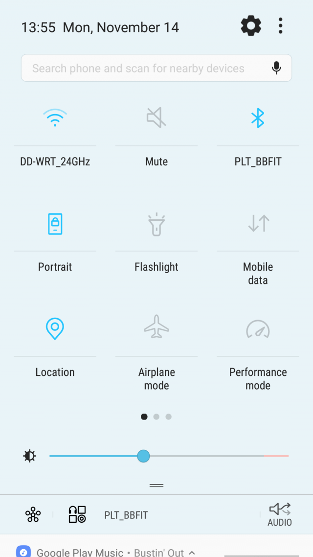 Samsung Galaxy S7 Android 7.0 Nougat quick settings