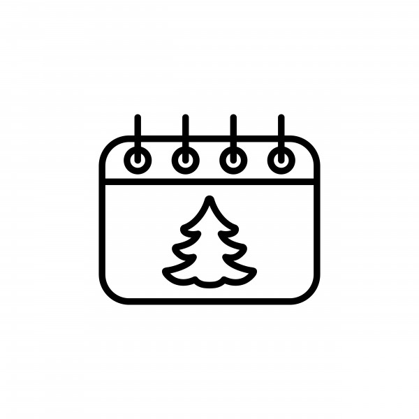 Tree winter holidays schedule calendar